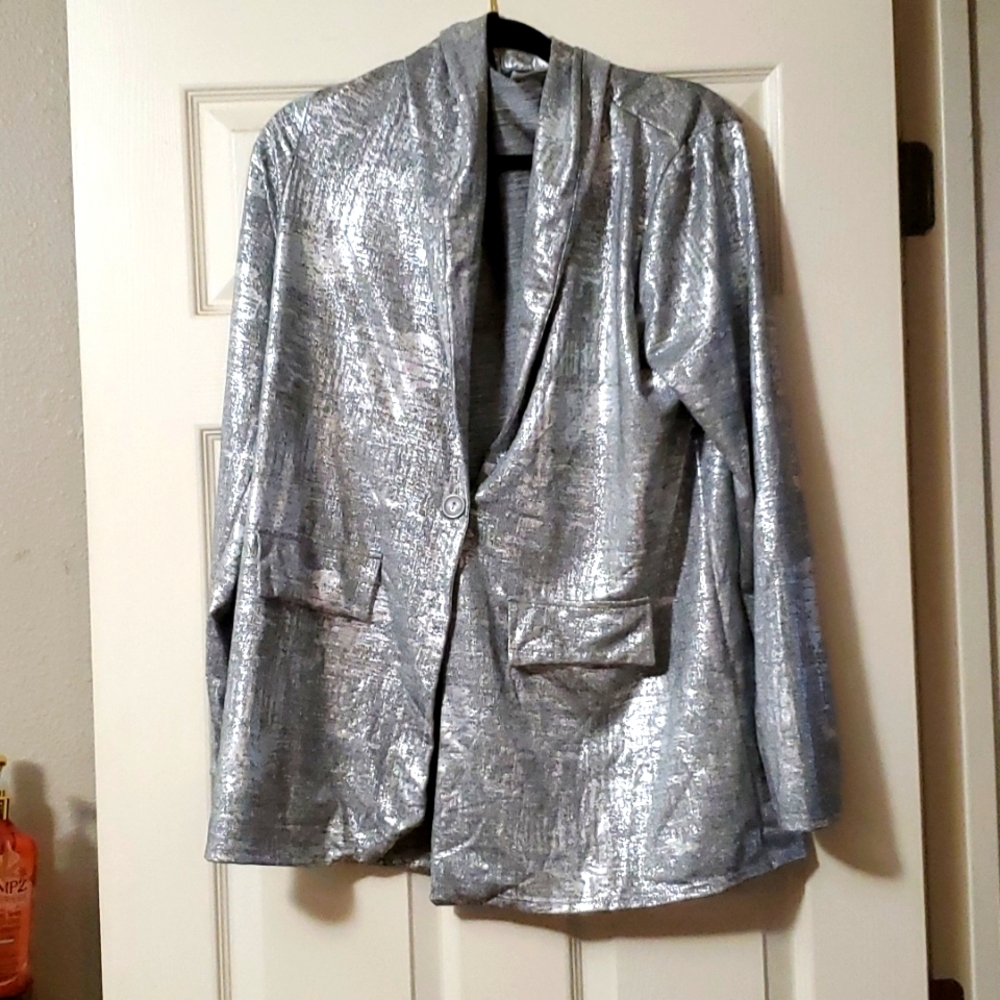 Silver glitter suit jacket